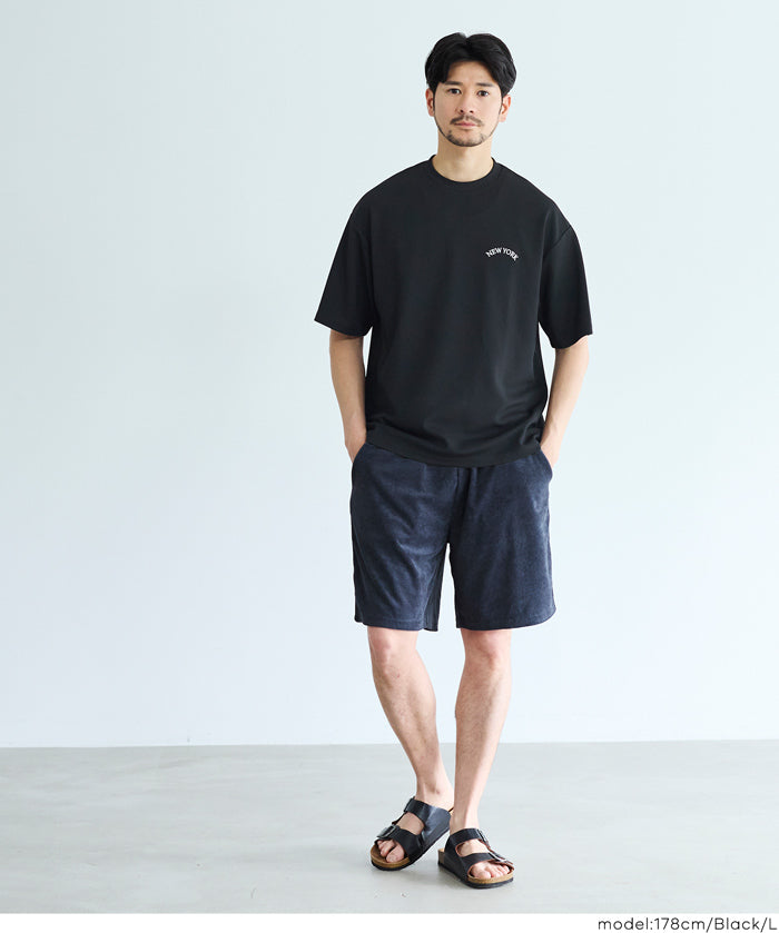 男裝【壓紋機能】刺繡logo短袖上衣 T-shirt