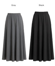 【壓紋機能】輕量A字長裙 附口袋 ( Light Embossed Panel Flare Skirt)