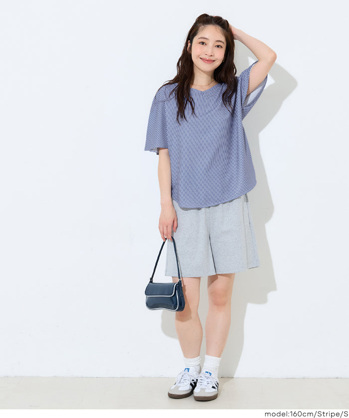 日系通勤V領蝙蝠袖上衣 (V-neck dolman sleeve blouse)