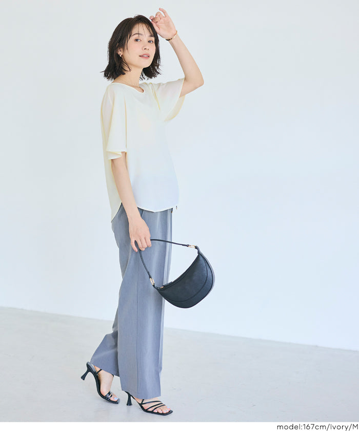 日系通勤V領蝙蝠袖上衣 (V-neck dolman sleeve blouse)
