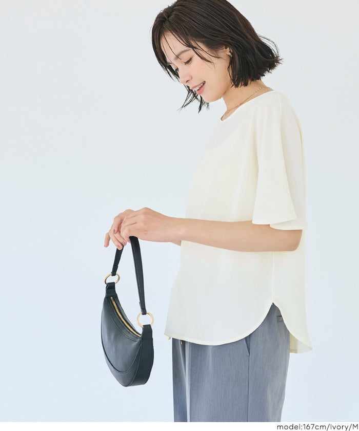 日系通勤V領蝙蝠袖上衣 (V-neck dolman sleeve blouse)