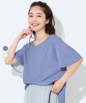 日系通勤V領蝙蝠袖上衣 (V-neck dolman sleeve blouse)