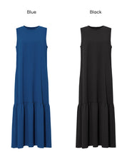 【壓紋機能】輕薄無袖背心拼接魚尾連衣裙 (Light Embossed Sleeveless Dress)
