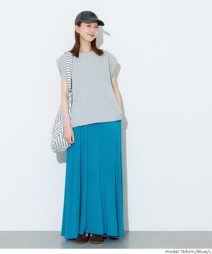 絲柔彈性A字長裙 (Flowy flared skirt)