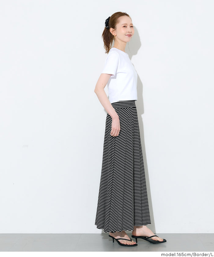 絲柔彈性A字長裙 (Flowy flared skirt)