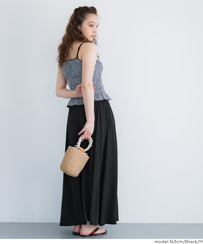絲柔彈性A字長裙 (Flowy flared skirt)