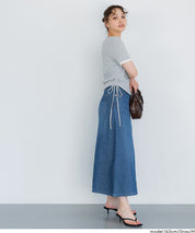 層次收腰綁帶設計感上衣 (Side-gathered layered T-shirt)