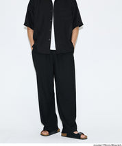 男裝彈性休閒寬褲 (Linen-like striped relaxed shirt)