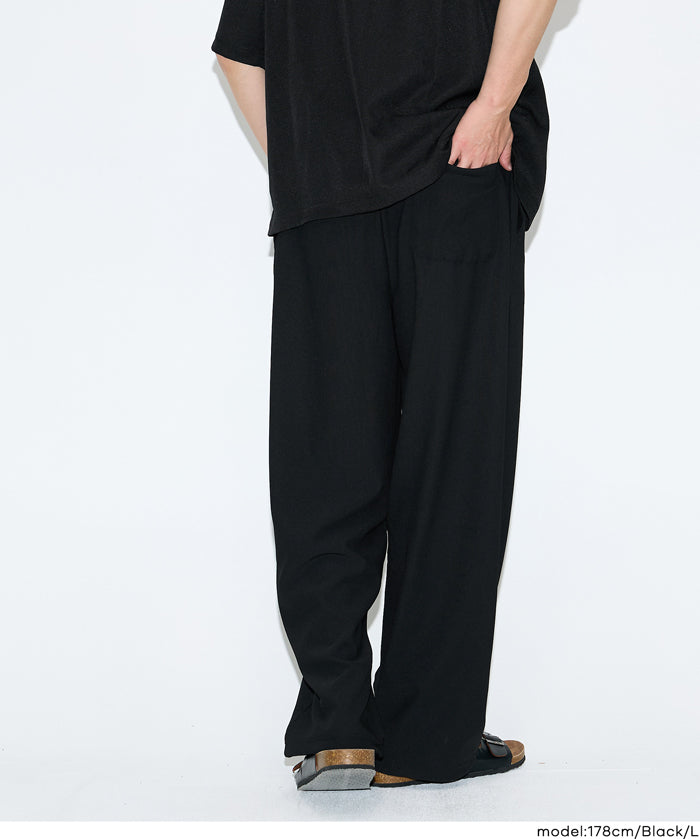 男裝彈性休閒寬褲 (Linen-like striped relaxed shirt)