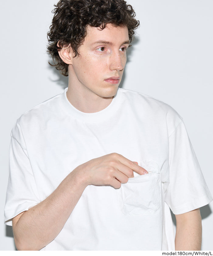 男裝造型口袋短袖上衣 (Multi-pocket T-shirt)