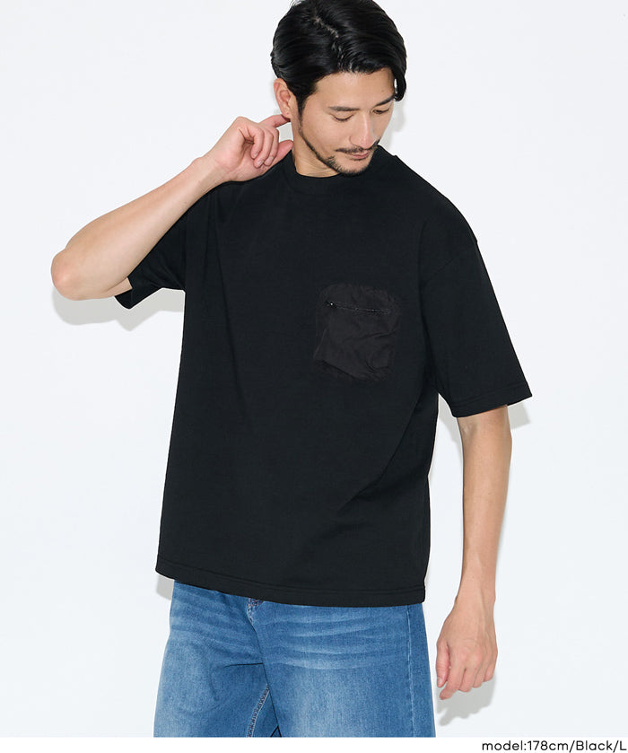 男裝造型口袋短袖上衣 (Multi-pocket T-shirt)