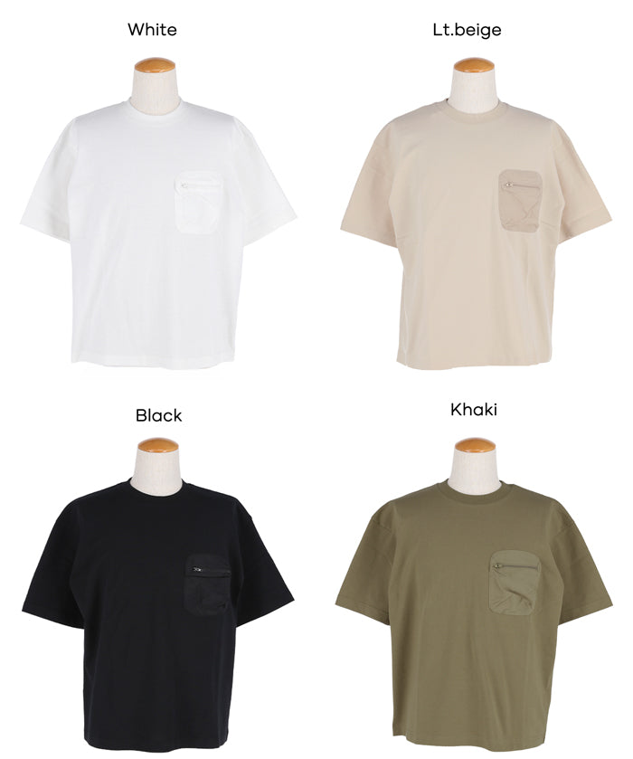 男裝造型口袋短袖上衣 (Multi-pocket T-shirt)