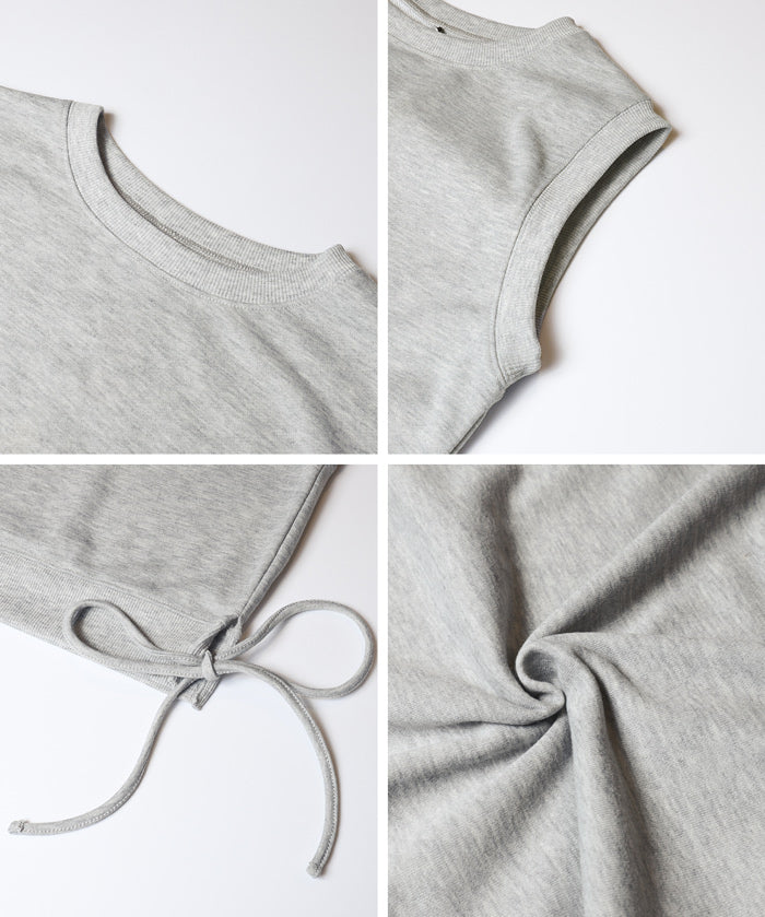 短班側邊綁帶設計無袖上衣 (Side Ribbon Top)