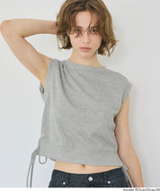 短班側邊綁帶設計無袖上衣 (Side Ribbon Top)