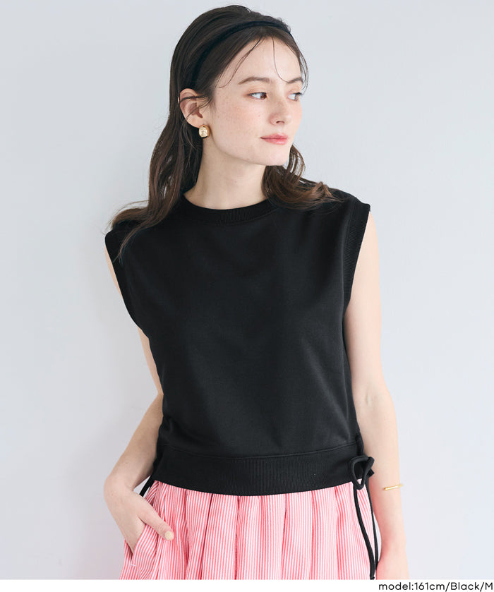 短班側邊綁帶設計無袖上衣 (Side Ribbon Top)