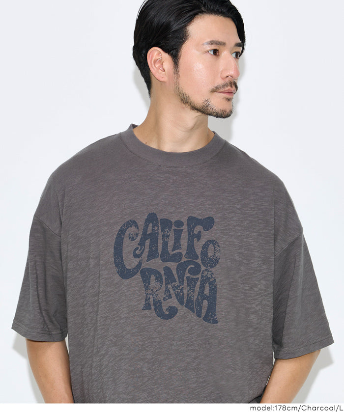 男裝刷舊LOGO短袖上衣 (Slub cotton print T-shirt)