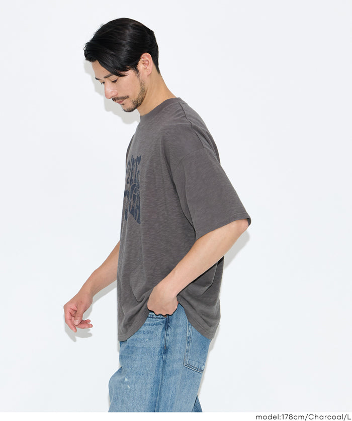 男裝刷舊LOGO短袖上衣 (Slub cotton print T-shirt)