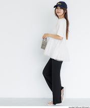 日系雙層蕾絲拼接娃娃短袖上衣 (Tulle-docking gathered T-shirt )