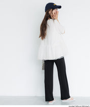 日系雙層蕾絲拼接娃娃短袖上衣 (Tulle-docking gathered T-shirt )