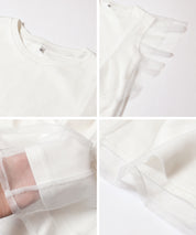 日系層次薄紗蕾絲無袖上衣 (Tulle layered sleeveless T-shirt)