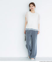 日系層次薄紗蕾絲無袖上衣 (Tulle layered sleeveless T-shirt)