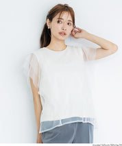 日系層次薄紗蕾絲無袖上衣 (Tulle layered sleeveless T-shirt)