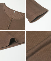 輕薄螺紋U領開衫 (Sheer Rib Cardigan)