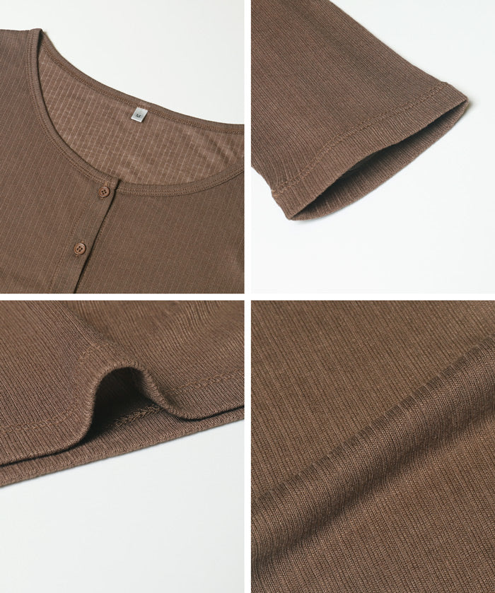 輕薄螺紋U領開衫 (Sheer Rib Cardigan)
