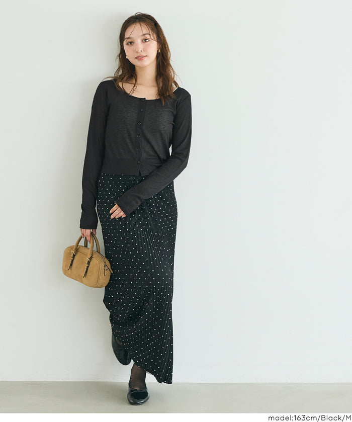輕薄螺紋U領開衫 (Sheer Rib Cardigan)