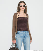 輕薄螺紋U領開衫 (Sheer Rib Cardigan)