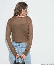 輕薄螺紋U領開衫 (Sheer Rib Cardigan)