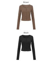 輕薄螺紋U領開衫 (Sheer Rib Cardigan)