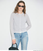 假兩件設計長袖開衫(Sheer Georgette Layered Cardigan)