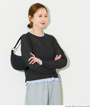 假兩件設計長袖開衫(Sheer Georgette Layered Cardigan)