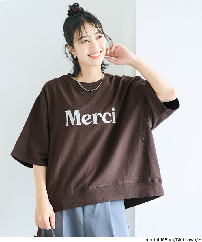 【早秋新品】 休閒LOGO五分袖衛衣
