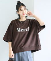 【早秋新品】 休閒LOGO五分袖衛衣