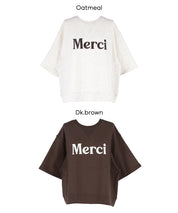 【早秋新品】 休閒LOGO五分袖衛衣