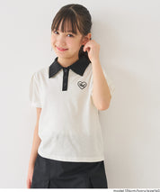 童裝愛心刺繡LOGO短袖POLO上衣