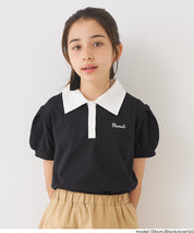 童裝愛心刺繡LOGO短袖POLO上衣