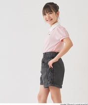 童裝愛心刺繡LOGO短袖POLO上衣