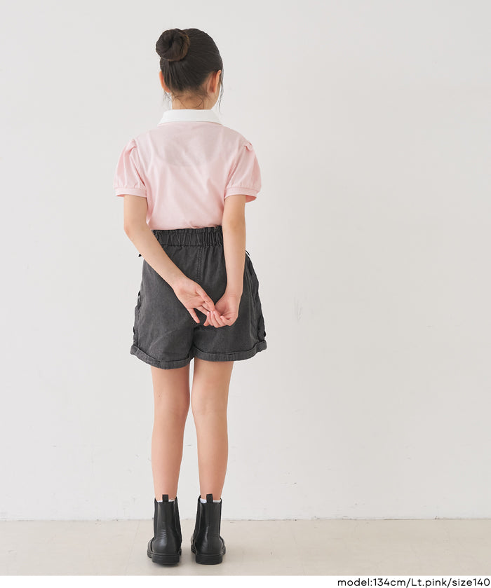 童裝愛心刺繡LOGO短袖POLO上衣