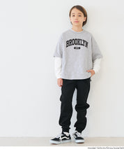 【早秋新品】 童裝假兩件LOGO長袖上衣