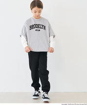 【早秋新品】 童裝假兩件LOGO長袖上衣