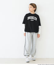 【早秋新品】 童裝假兩件LOGO長袖上衣