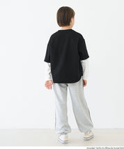 【早秋新品】 童裝假兩件LOGO長袖上衣