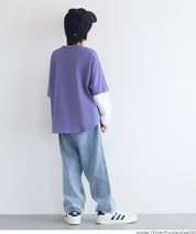 【早秋新品】 童裝假兩件LOGO長袖上衣