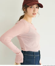 【早秋新品】 透膚圓領長袖T-Shirt