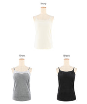 【OUT BRA】絲絨蕾絲帶罩背心