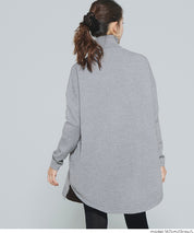 高領中長款顯瘦蝙蝠袖針織上衣