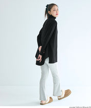 高領中長款顯瘦蝙蝠袖針織上衣